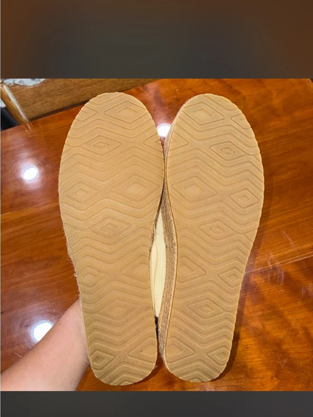 Toms Black and White Platform Espadrille Slip-Ons